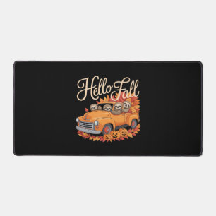 Hello Fall Funny Sloth Halloween pumkin Classic T- Desk Mat