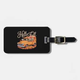 Hello Fall Funny Sloth Halloween pumkin Classic T- Luggage Tag