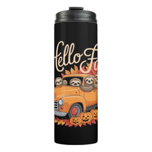 Hello Fall Funny Sloth Halloween pumkin Classic T- Thermal Tumbler