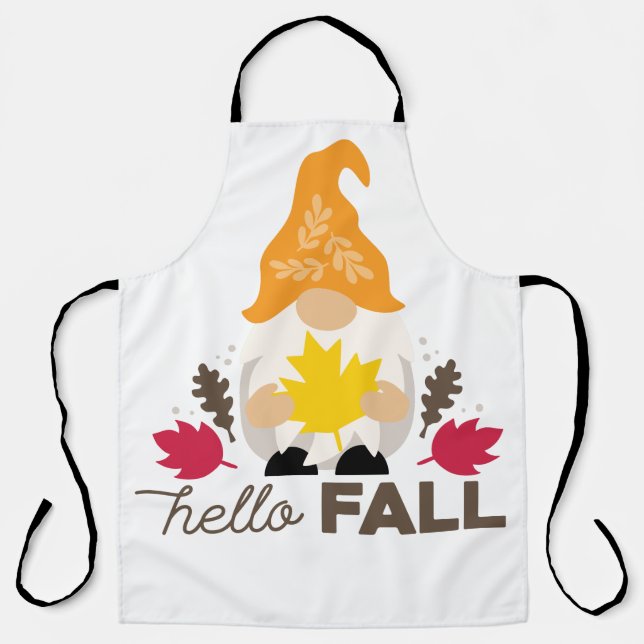 Hello Fall gnome Apron (Front)