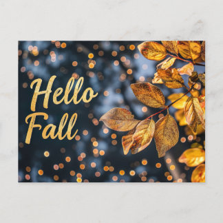 Hello Fall greeting card with flowers