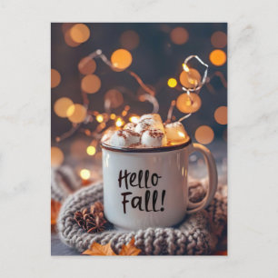 Hello Fall greeting card with mug