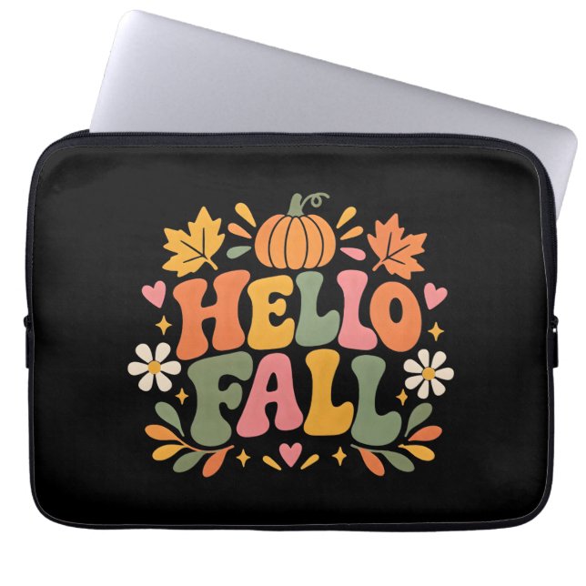 Hello Fall Laptop Sleeve (Front)