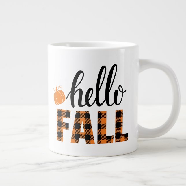 Hello Fall Large Coffee Mug (Right)
