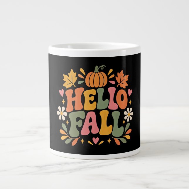Hello Fall Large Coffee Mug (Front)