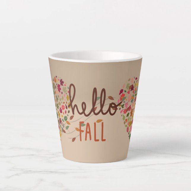 Hello Fall, Latte Mug (Front)