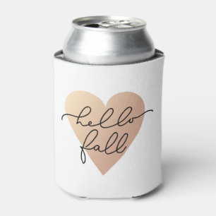 Hello Fall Love Heart Can Cooler