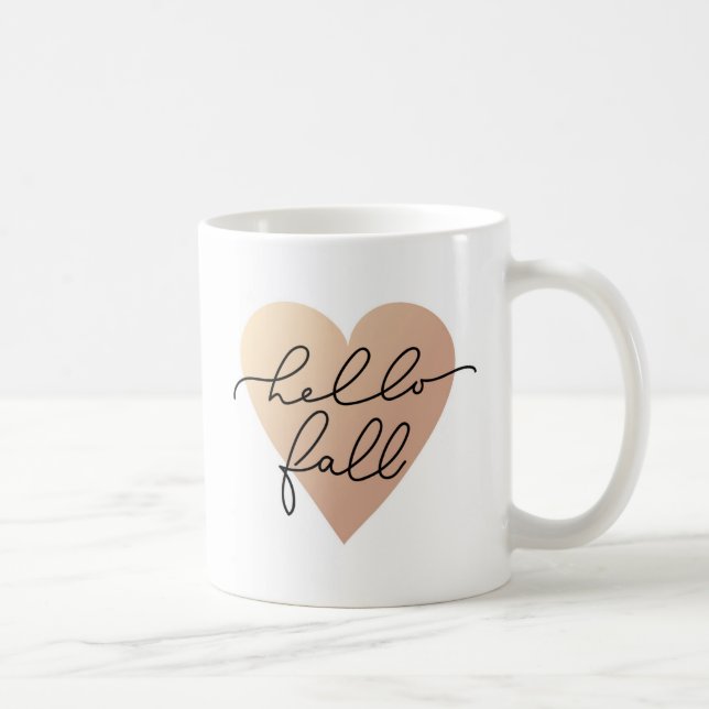 Hello Fall Love Heart Coffee Mug (Right)