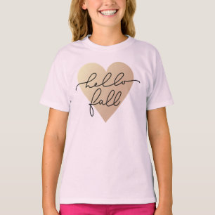 Hello Fall Love Heart T-Shirt