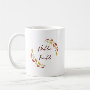 Hello Fall Minimal Leaves - Elegant Autumn  Coffee Mug
