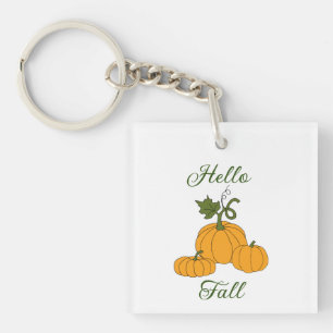 Hello Fall Minimalist Cute Key Ring