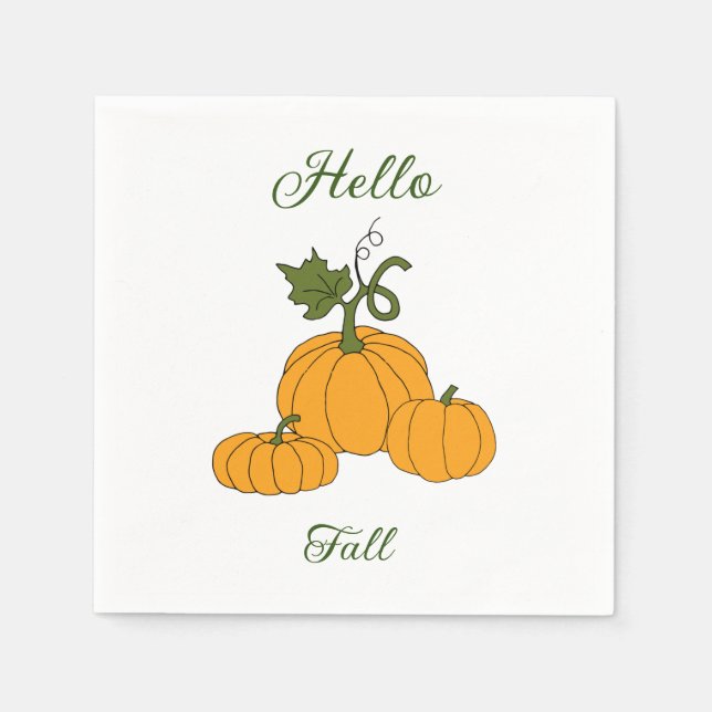 Hello Fall Minimalist Cute    Napkin (Front)