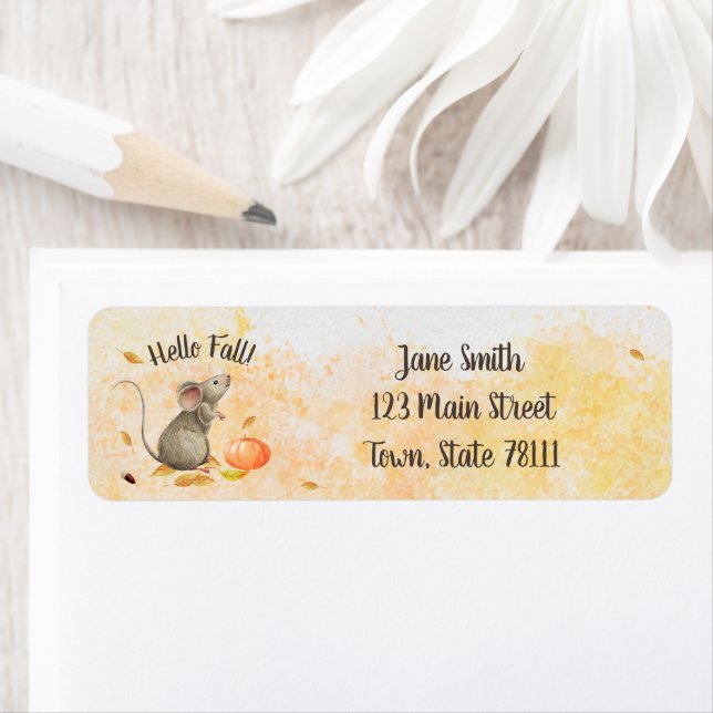 Hello Fall Mouse Return Address (Insitu)