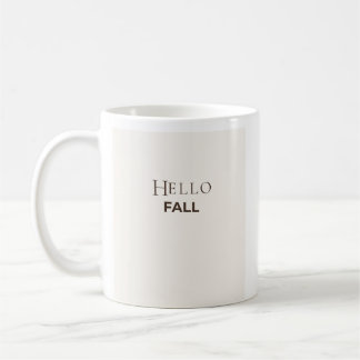 Hello Fall Mug | Minimalist Autumn Coffee Mug 