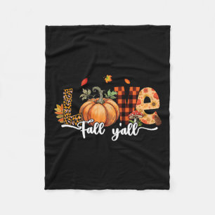 Hello Fall Pumpkin Love Fall Y'all Leopard Fall Th Fleece Blanket