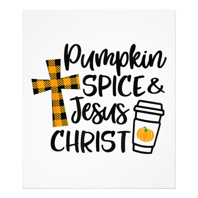Hello Fall Pumpkin Spice & Jesus Christ Fall Chris Photo Print (Front)