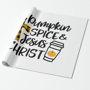 Hello Fall Pumpkin Spice & Jesus Christ Fall Chris Wrapping Paper