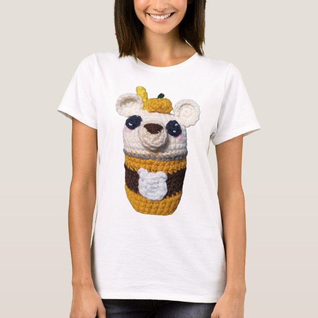 Hello Fall! Pumpkin Spice Latte Bear Amigurumi  T-Shirt (Front)
