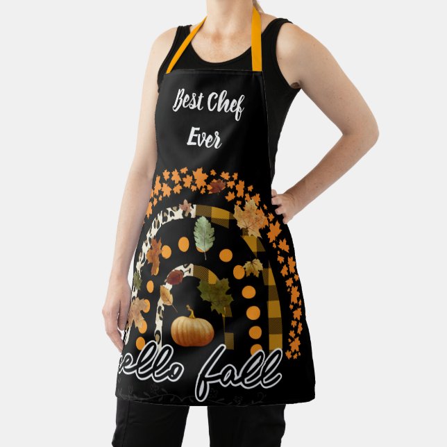 Hello Fall Pumpkin Trendy Apron (Insitu)