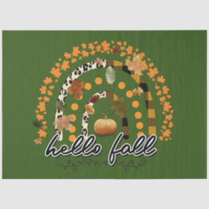 Hello Fall Pumpkin Trendy Tissue Paper