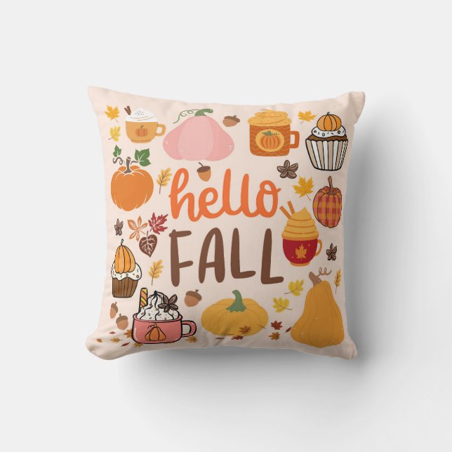 Hello Fall Pumpkins Cushion (Front)