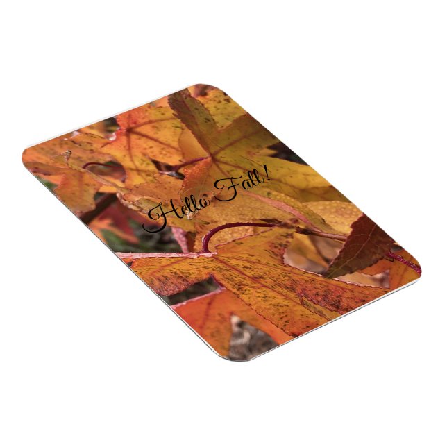 "Hello Fall!" Refrigerator Magnet (Right Side)