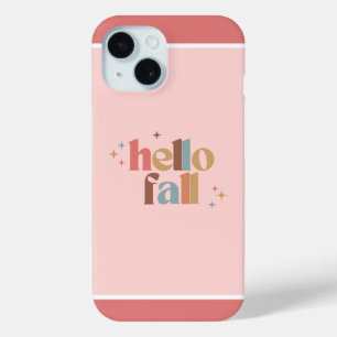 Hello Fall Retro Typography iPhone 15 Case