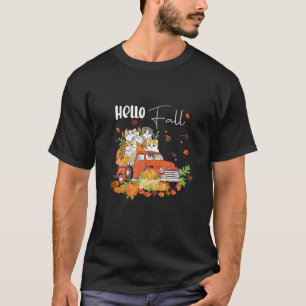 Hello Fall Ruck Pumpkin Cat Kitties Hanksgiving Da T-Shirt
