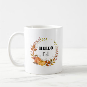 Hello Fall Rustic Pumpkin – Cosy Farmhouse Autumn Coffee Mug