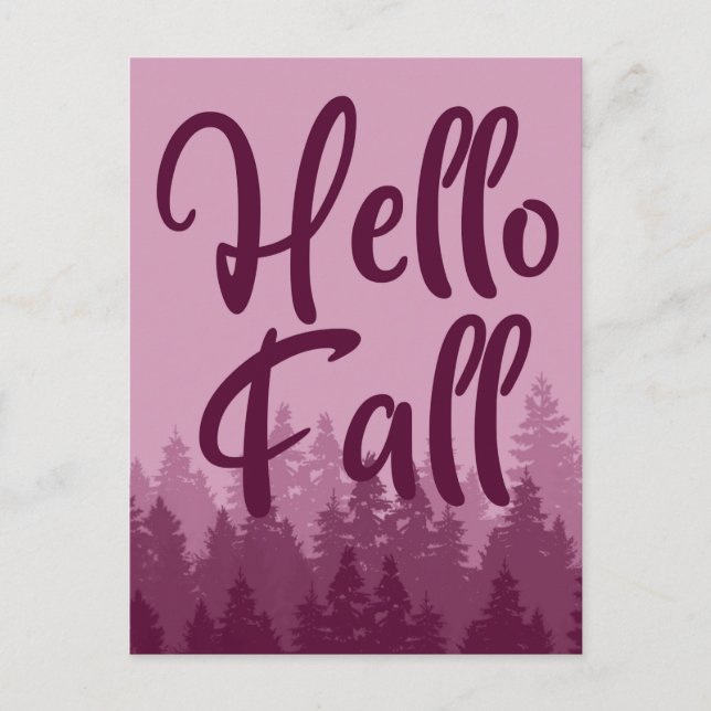 Hello Fall Season Postcard (Front)