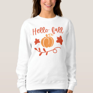 Hello Fall Seasonal Floral Pumpkin Autumn Sweatshirt