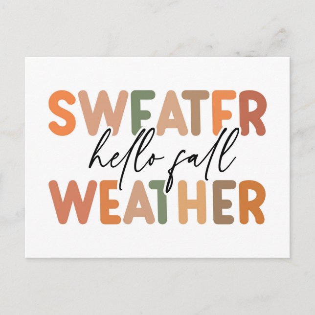 Hello Fall | Sweater Weather Postcard (Front)