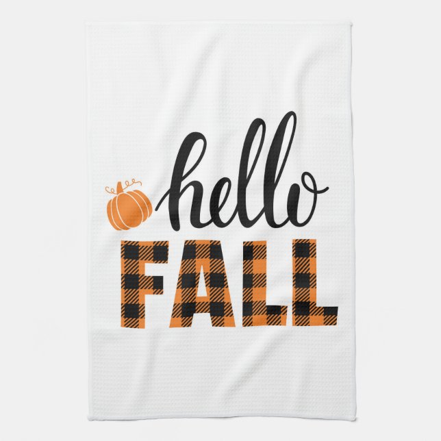 Hello Fall Tea Towel (Vertical)