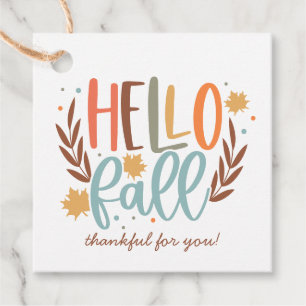 Hello Fall Thankful For You Gift Favour Tags
