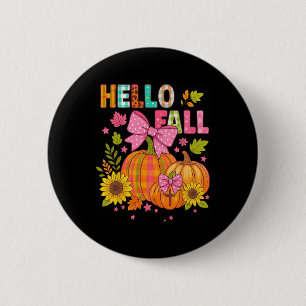 Hello Fall Thanksgiving Coquette Boho Floral Fall 6 Cm Round Badge