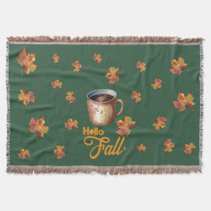 Hello fall throw blanket