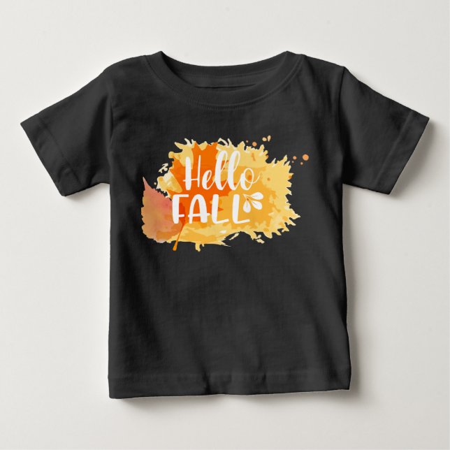 Hello Fall toddler tee, kid's autumn shirt (Front)