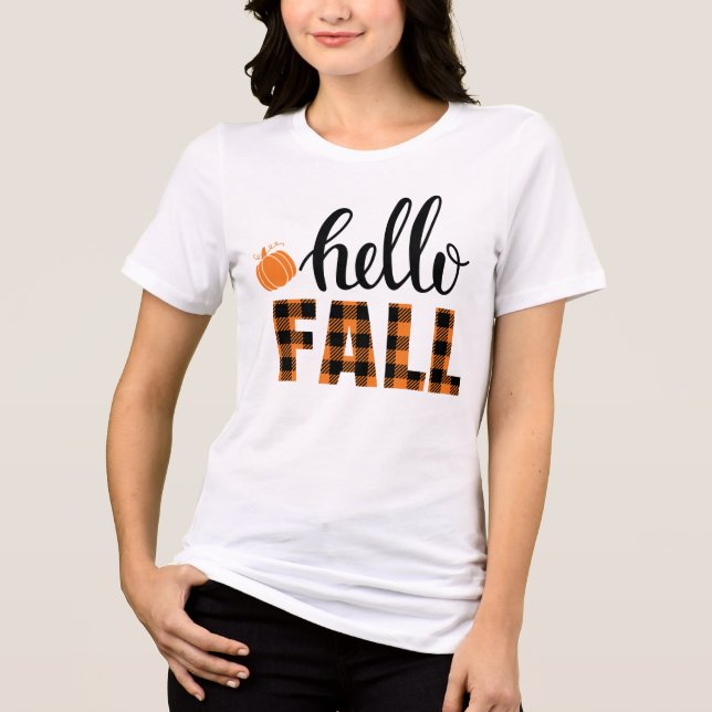 Hello Fall Tri-Blend Shirt (Front)