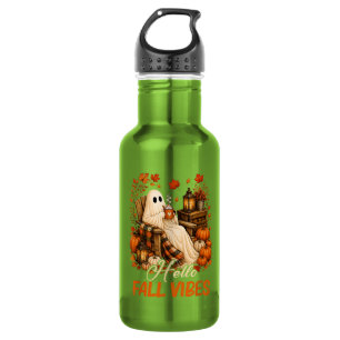 Hello Fall Vibes Ghost Cute Autumn Pumpkin 532 Ml Water Bottle