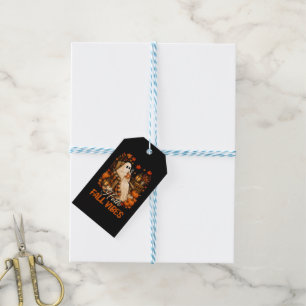 Hello Fall Vibes Ghost Cute Autumn Pumpkin Gift Tags