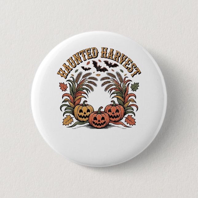 Hello Fall Vibes  Pumpkin 6 Cm Round Badge (Front)