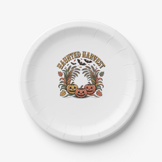 Hello Fall Vibes  Pumpkin Paper Plate (Front)