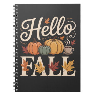 Hello Fall Vintage Autumn Style Notebook