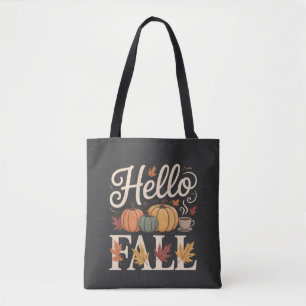 Hello Fall Vintage Autumn Style Tote Bag