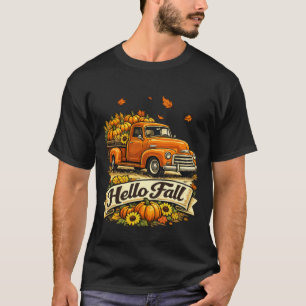 Hello Fall Vintage Pumpkin Truck T-Shirt