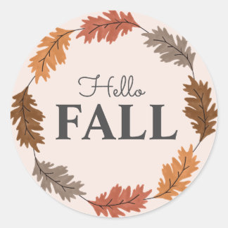 Hello Fall Watercolor Autumn Stickers