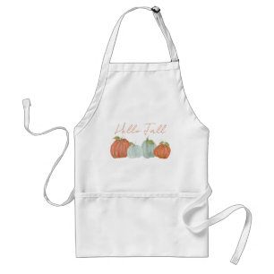 Hello Fall Watercolor Pumpkin Standard Apron