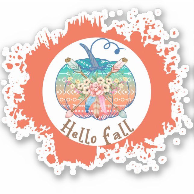 Hello Fall - Whimsical Pumpkin Design (Front)