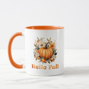 Hello Fall wildflowers and leaves Mug