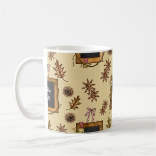Hello Fall with Autumn Leaves Coffee Mug